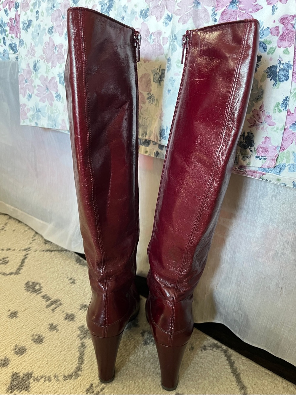 Charles Jourdan oxblood red leather knee high boots size 6 - Picture 5 of 7